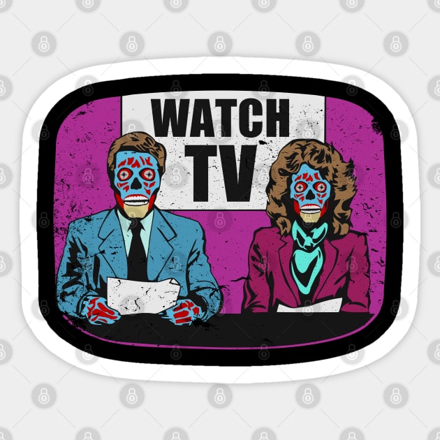 They Live! Obey, Consume, Buy, Sleep, No Thought and Watch TV Sticker by DaveLeonardo